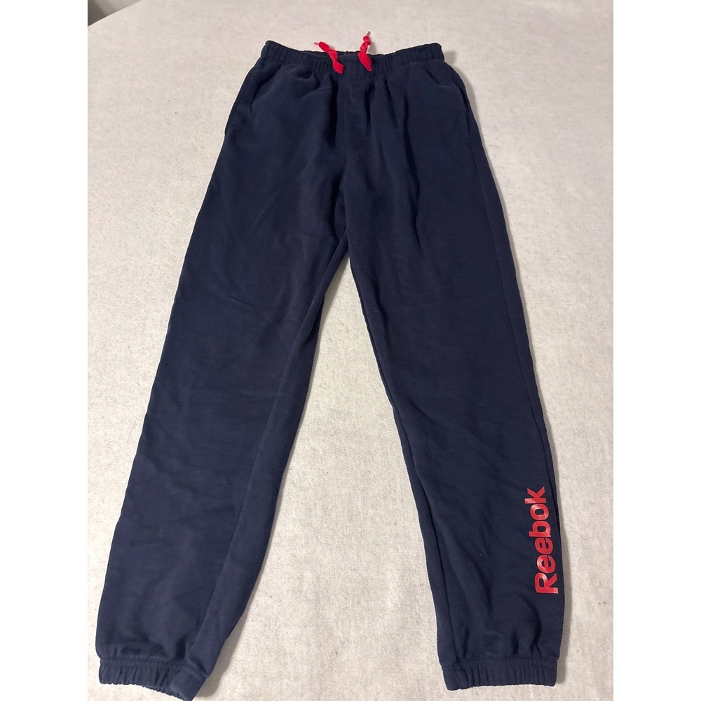 Reebok Sweatpants Boys S Navy Blue Good Jogger Drawstring Logo‎ Pockets